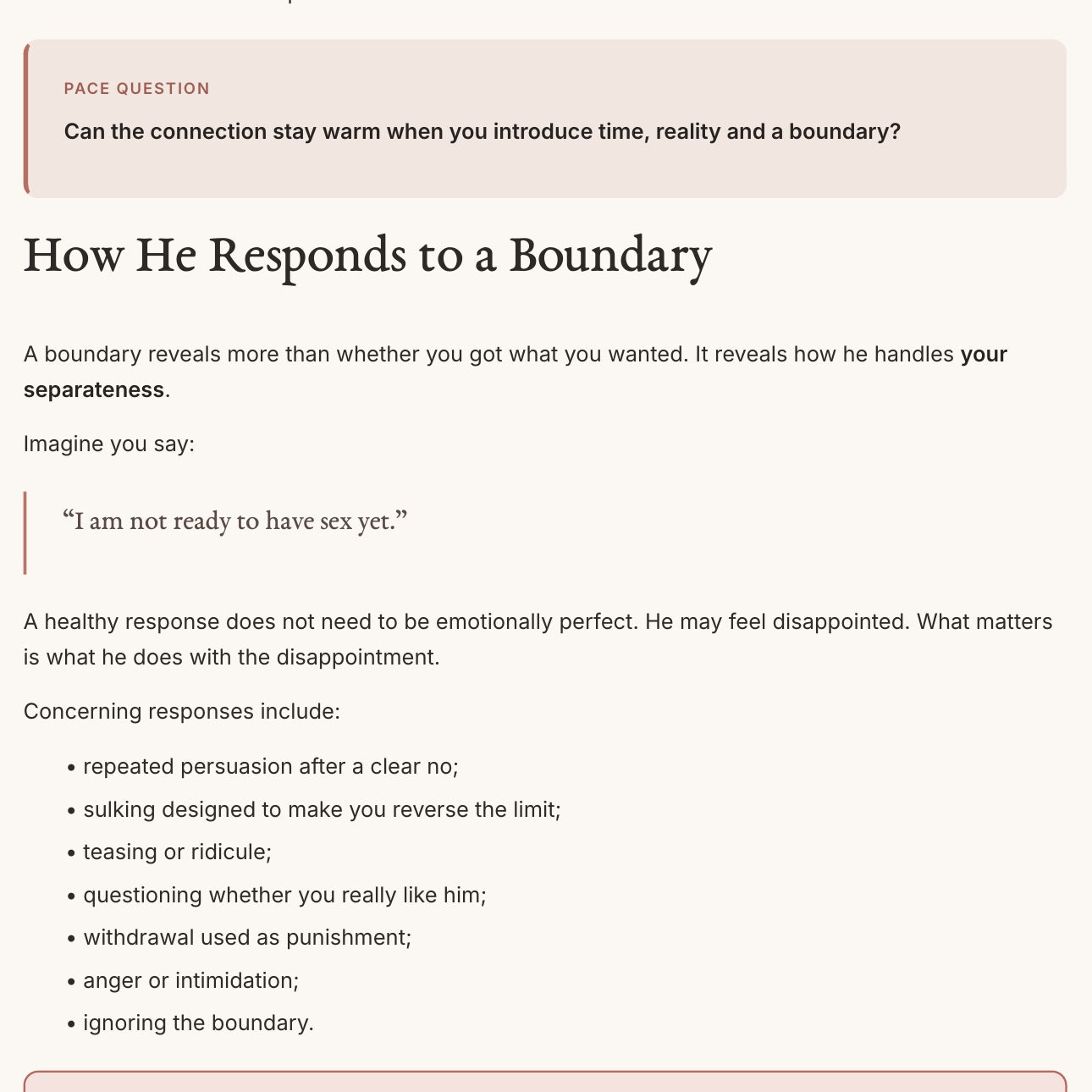 Boundary response excerpt from How to Spot the Wrong Man Early